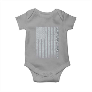 San Antonio Texas State Pride Vintage American Flag Baby Onesie TS11 Sport Gray Print Your Wear