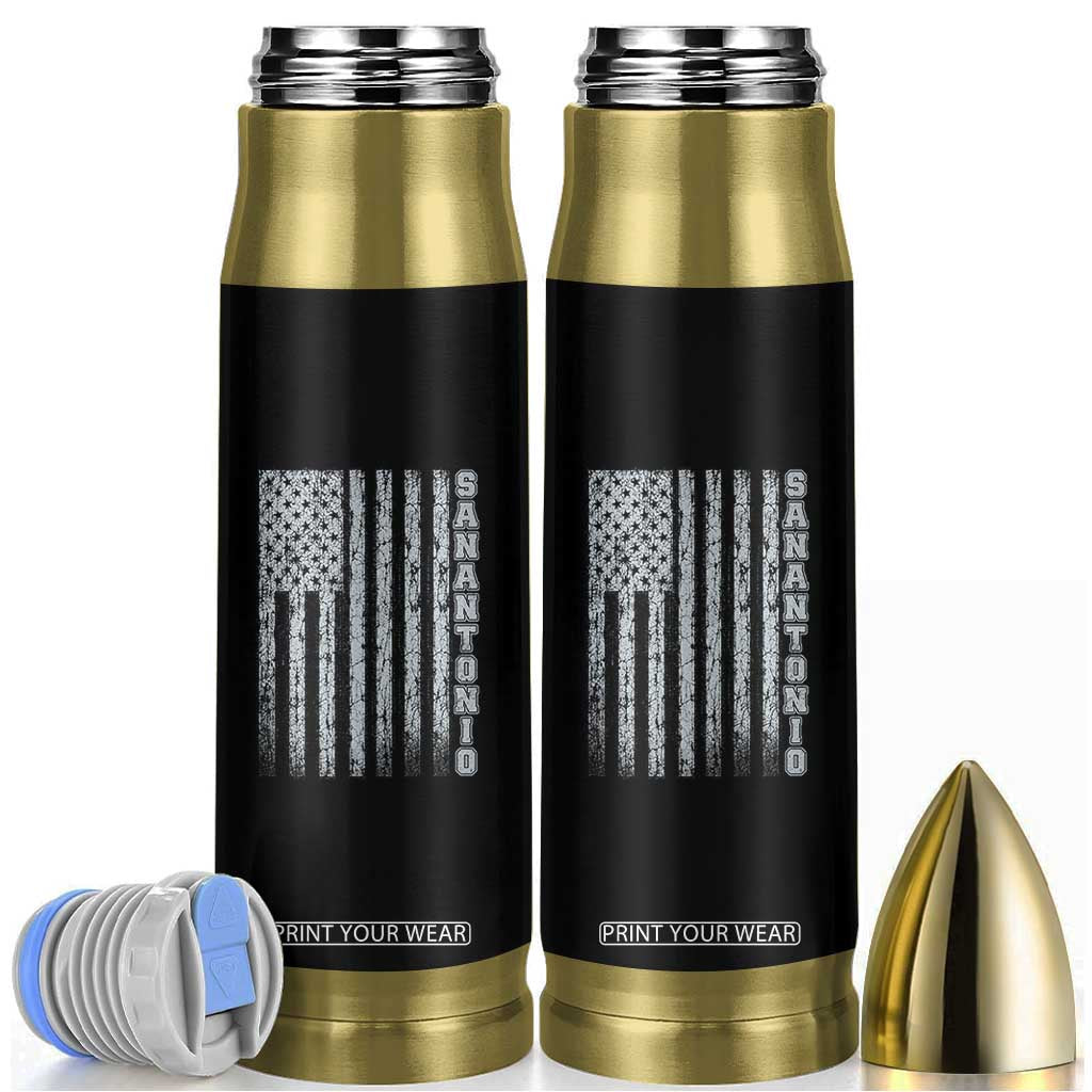 San Antonio Texas State Pride Vintage American Flag Bullet Tumbler TS11 Black Print Your Wear