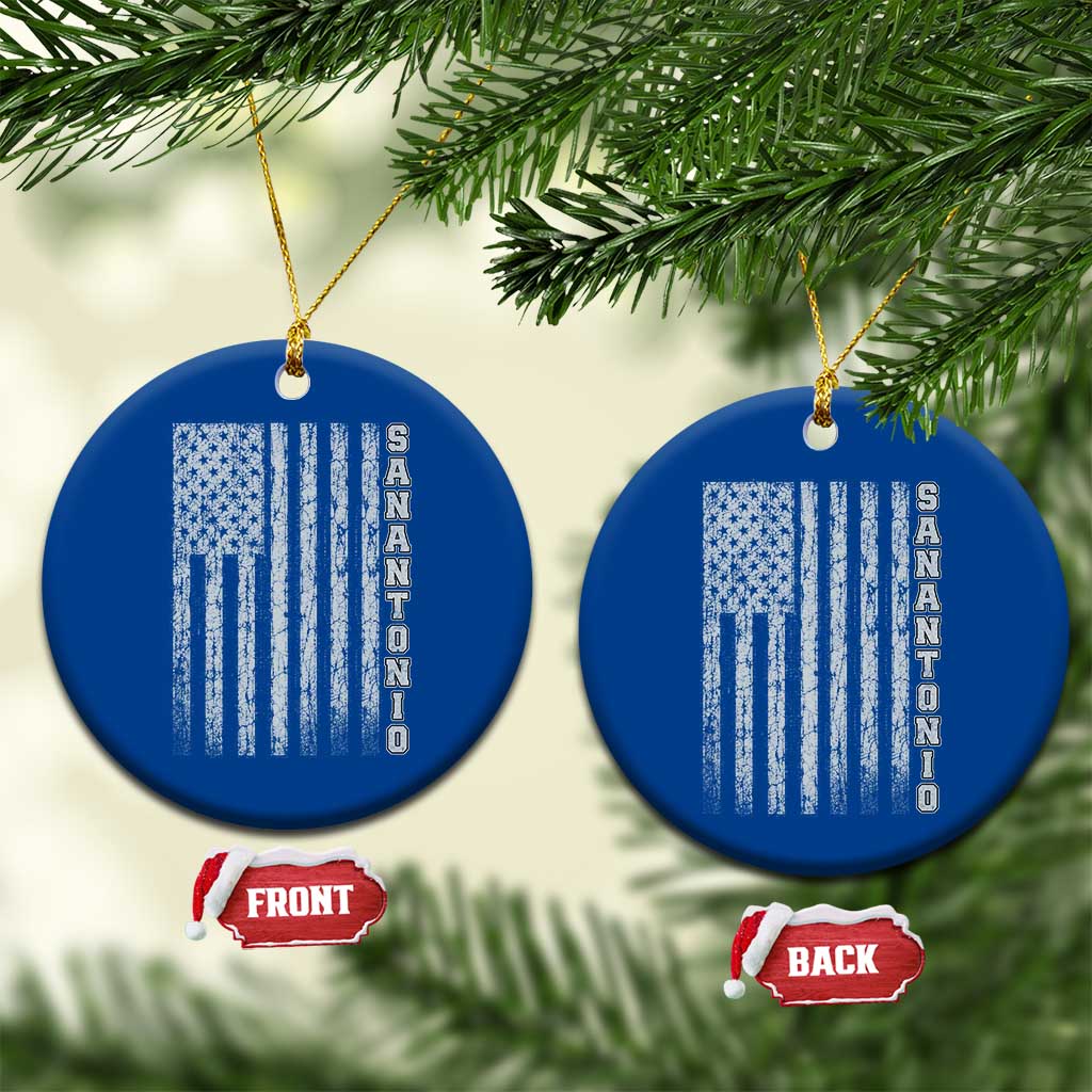 San Antonio Texas State Pride Vintage American Flag Ceramic Ornament TS11 1pc Blue Print Your Wear