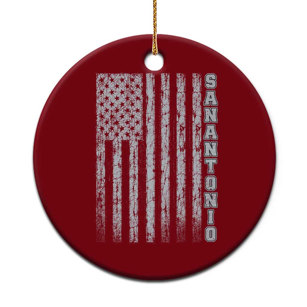 San Antonio Texas State Pride Vintage American Flag Ceramic Ornament TS11 1pc Red Print Your Wear
