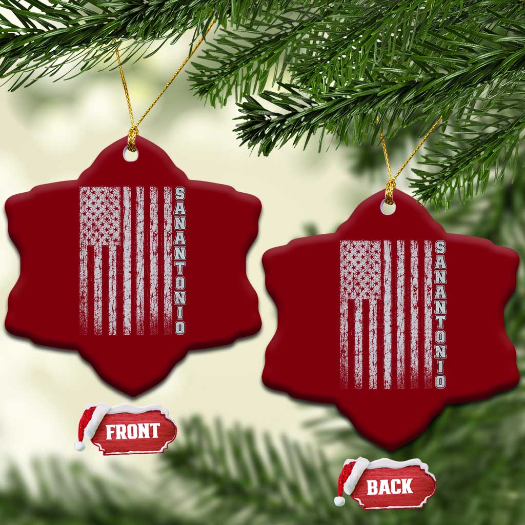 San Antonio Texas State Pride Vintage American Flag Ceramic Ornament TS11 Print Your Wear