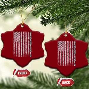 San Antonio Texas State Pride Vintage American Flag Ceramic Ornament TS11 Print Your Wear