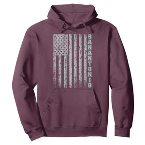 San Antonio Texas State Pride Vintage American Flag Hoodie TS11 Maroon Print Your Wear