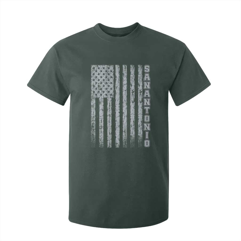 San Antonio Texas State Pride Vintage American Flag T Shirt For Kid TS11 Dark Forest Green Print Your Wear