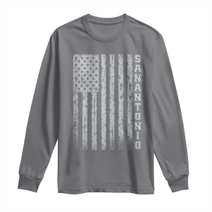 San Antonio Texas State Pride Vintage American Flag Long Sleeve Shirt TS11 Charcoal Print Your Wear