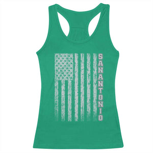 San Antonio Texas State Pride Vintage American Flag Racerback Tank Top TS11 Irish Green Print Your Wear