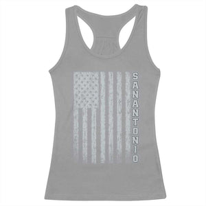 San Antonio Texas State Pride Vintage American Flag Racerback Tank Top TS11 Sport Gray Print Your Wear
