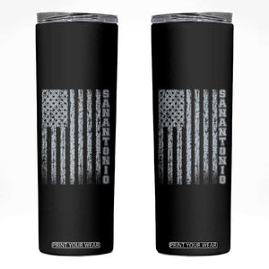 San Antonio Texas State Pride Vintage American Flag Skinny Tumbler TS11 Black Print Your Wear