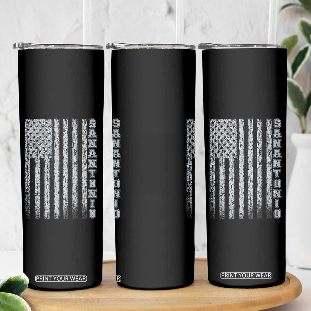 San Antonio Texas State Pride Vintage American Flag Skinny Tumbler TS11 Print Your Wear