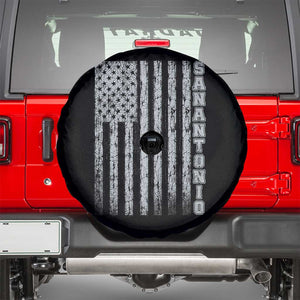 San Antonio Texas State Pride Vintage American Flag Spare Tire Cover TS11 Black Print Your Wear