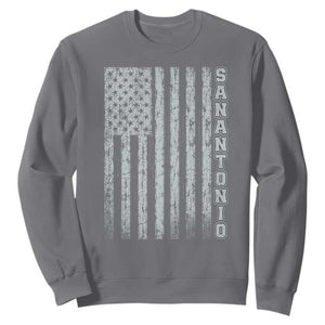 San Antonio Texas State Pride Vintage American Flag Sweatshirt TS11 Charcoal Print Your Wear