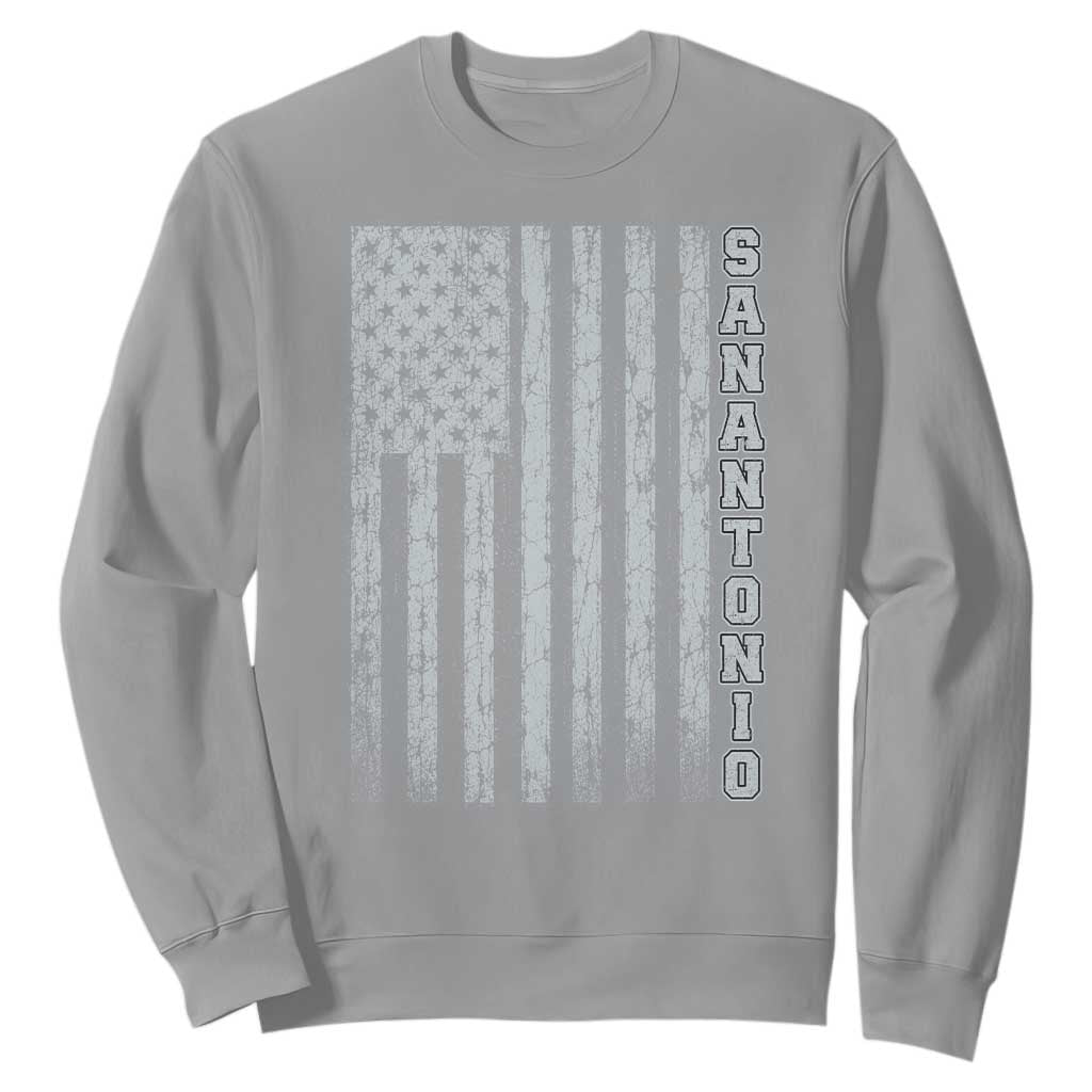 San Antonio Texas State Pride Vintage American Flag Sweatshirt TS11 Sport Gray Print Your Wear