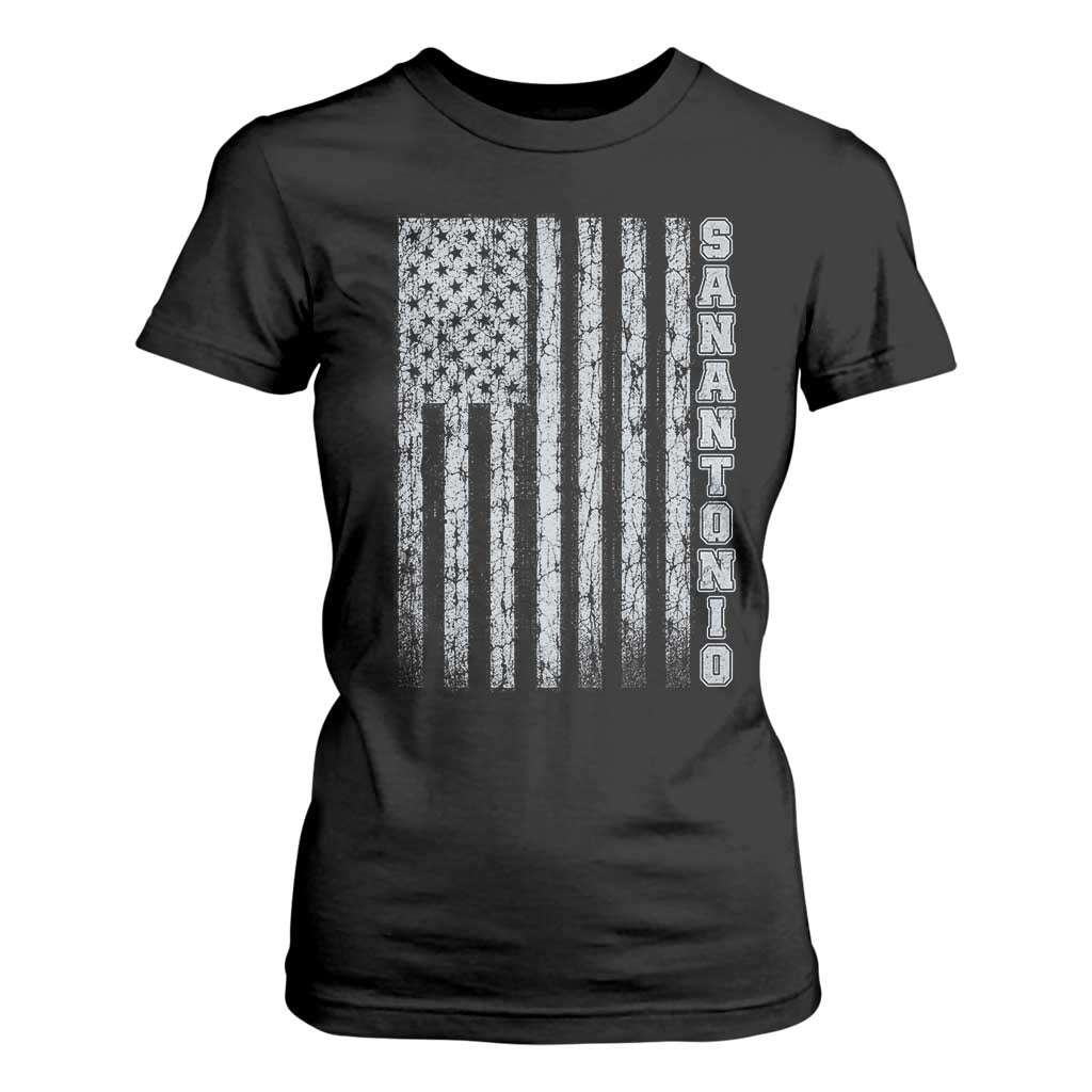 San Antonio Texas State Pride Vintage American Flag T Shirt For Women TS11 Black Print Your Wear