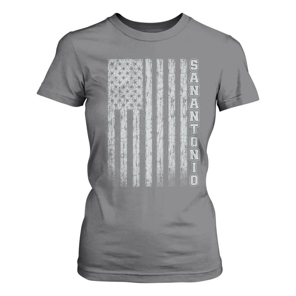 San Antonio Texas State Pride Vintage American Flag T Shirt For Women TS11 Charcoal Print Your Wear