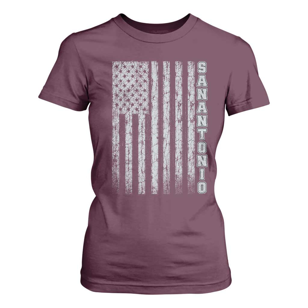 San Antonio Texas State Pride Vintage American Flag T Shirt For Women TS11 Maroon Print Your Wear