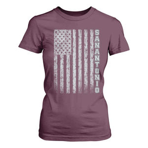 San Antonio Texas State Pride Vintage American Flag T Shirt For Women TS11 Maroon Print Your Wear