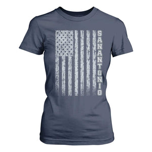 San Antonio Texas State Pride Vintage American Flag T Shirt For Women TS11 Navy Print Your Wear