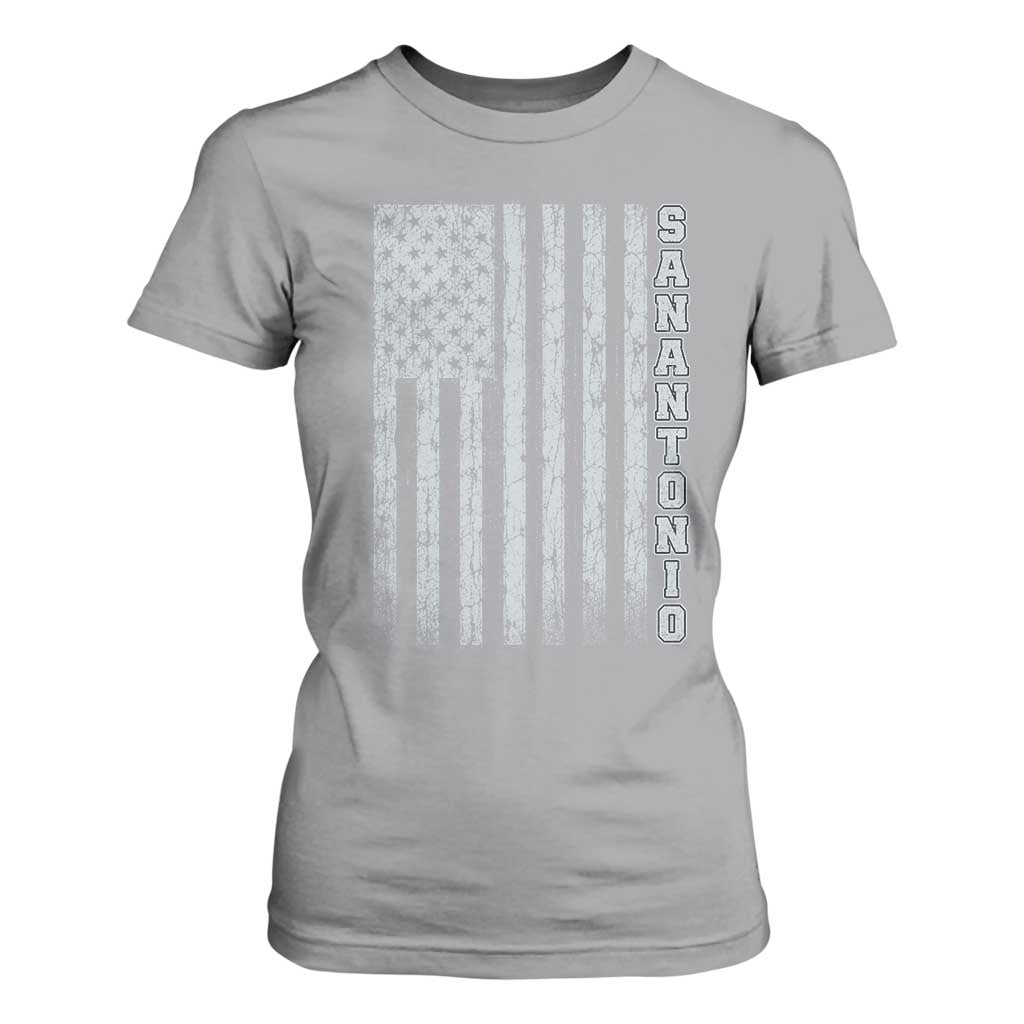 San Antonio Texas State Pride Vintage American Flag T Shirt For Women TS11 Sport Gray Print Your Wear