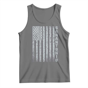 San Antonio Texas State Pride Vintage American Flag Tank Top TS11 Black Heather Print Your Wear