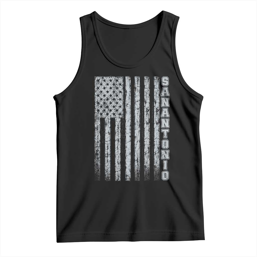 San Antonio Texas State Pride Vintage American Flag Tank Top TS11 Black Print Your Wear
