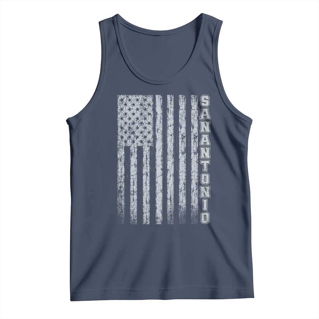 San Antonio Texas State Pride Vintage American Flag Tank Top TS11 Navy Print Your Wear