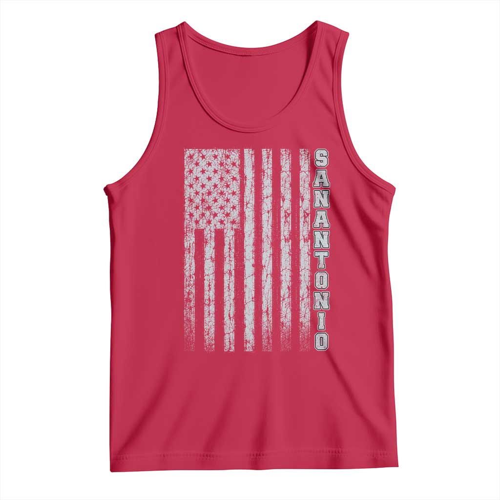 San Antonio Texas State Pride Vintage American Flag Tank Top TS11 Red Print Your Wear