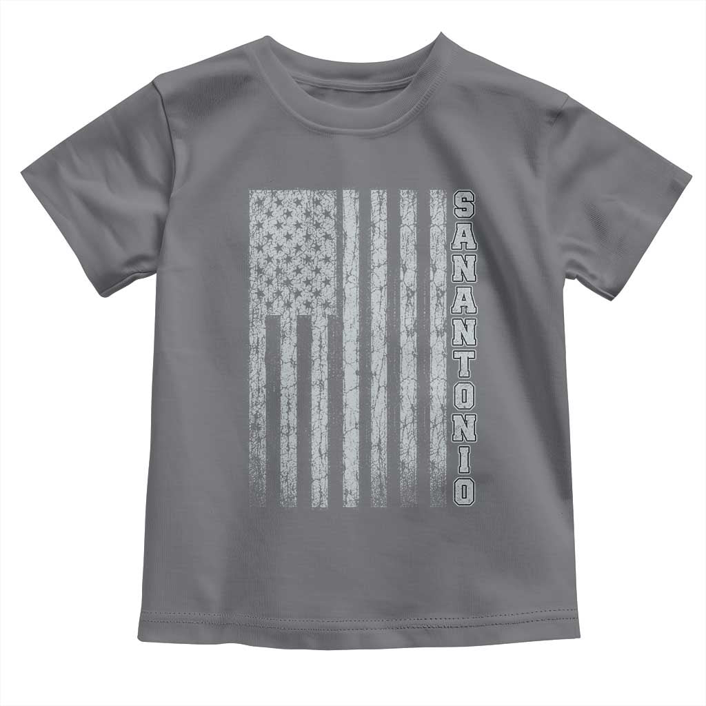 San Antonio Texas State Pride Vintage American Flag Toddler T Shirt TS11 Charcoal Print Your Wear