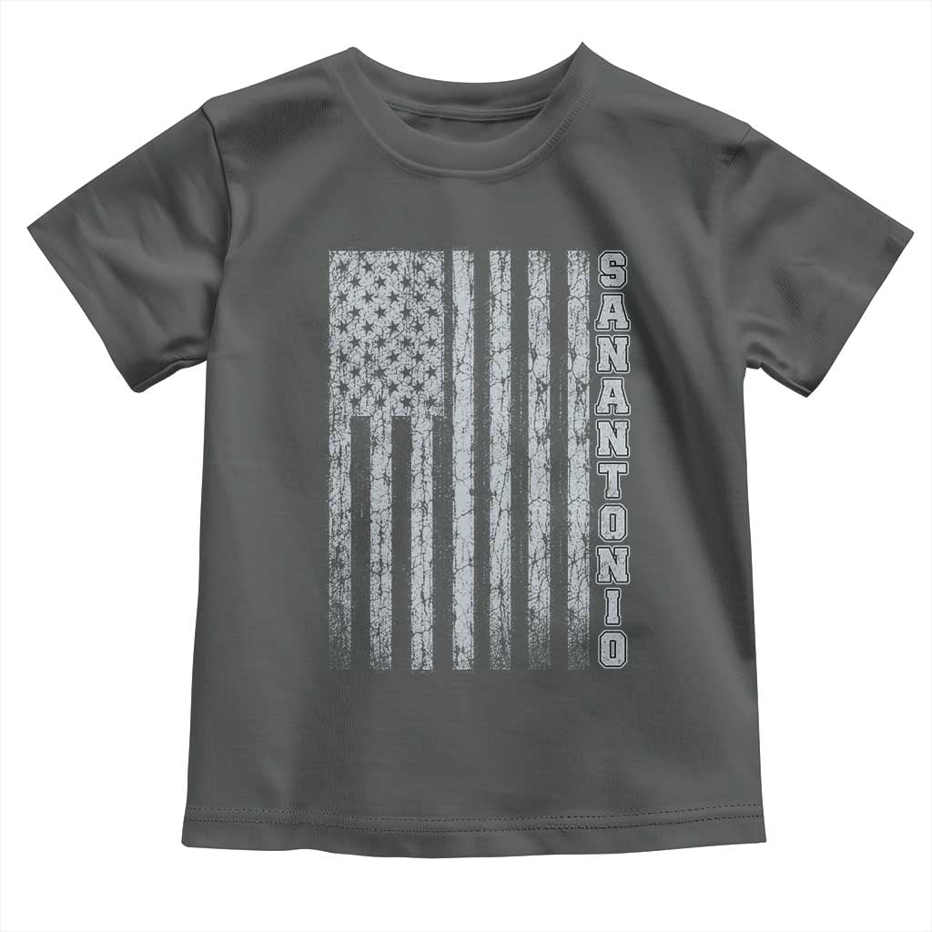 San Antonio Texas State Pride Vintage American Flag Toddler T Shirt TS11 Dark Heather Print Your Wear