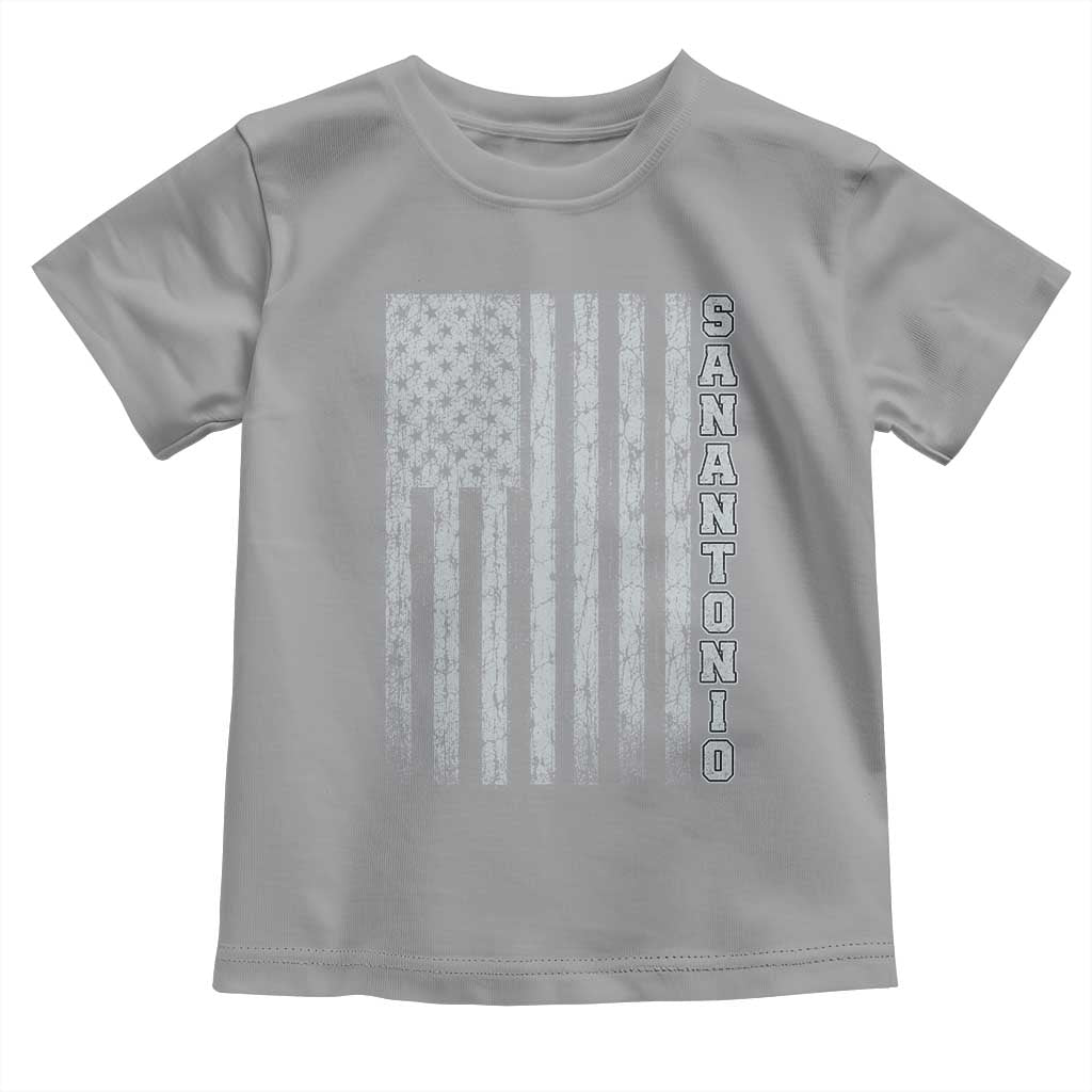 San Antonio Texas State Pride Vintage American Flag Toddler T Shirt TS11 Sport Gray Print Your Wear