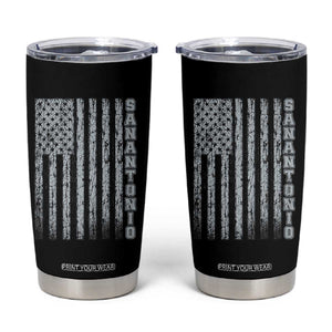 San Antonio Texas State Pride Vintage American Flag Tumbler Cup TS11 Black Print Your Wear