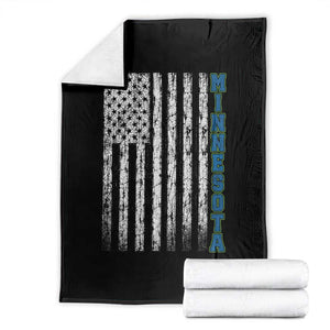 Minnesota MN State Pride Vintage American Flag Throw Blanket TS11 Black Print Your Wear