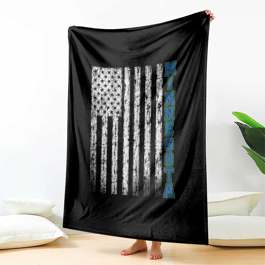Minnesota MN State Pride Vintage American Flag Throw Blanket TS11 Print Your Wear