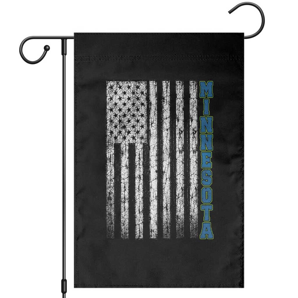 Minnesota MN State Pride Vintage American Flag Garden Flag TS11 Black Print Your Wear