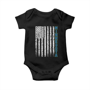 Minnesota MN State Pride Vintage American Flag Baby Onesie TS11 Black Print Your Wear