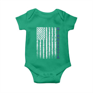 Minnesota MN State Pride Vintage American Flag Baby Onesie TS11 Irish Green Print Your Wear