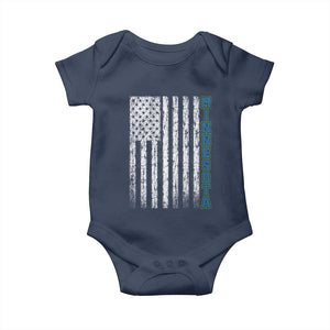 Minnesota MN State Pride Vintage American Flag Baby Onesie TS11 Navy Print Your Wear