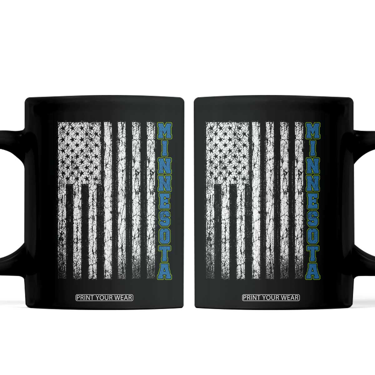 Minnesota MN State Pride Vintage American Flag Coffee Mug TS11 Black Print Your Wear