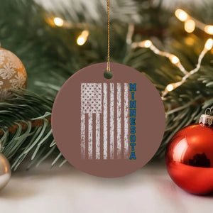 Minnesota MN State Pride Vintage American Flag Ceramic Ornament TS11 1pc Mocha Print Your Wear