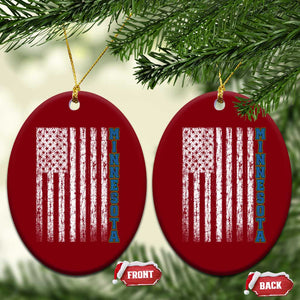 Minnesota MN State Pride Vintage American Flag Ceramic Ornament TS11 Print Your Wear
