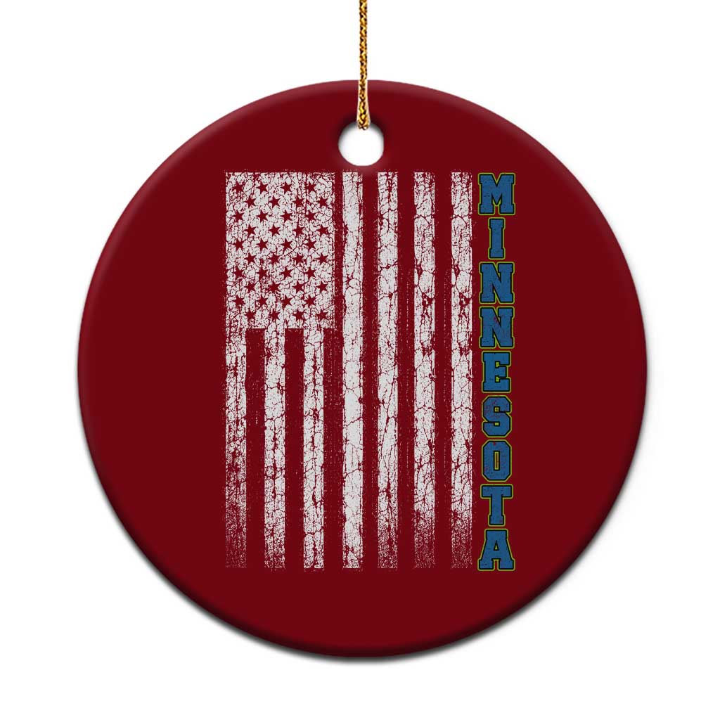 Minnesota MN State Pride Vintage American Flag Ceramic Ornament TS11 1pc Red Print Your Wear