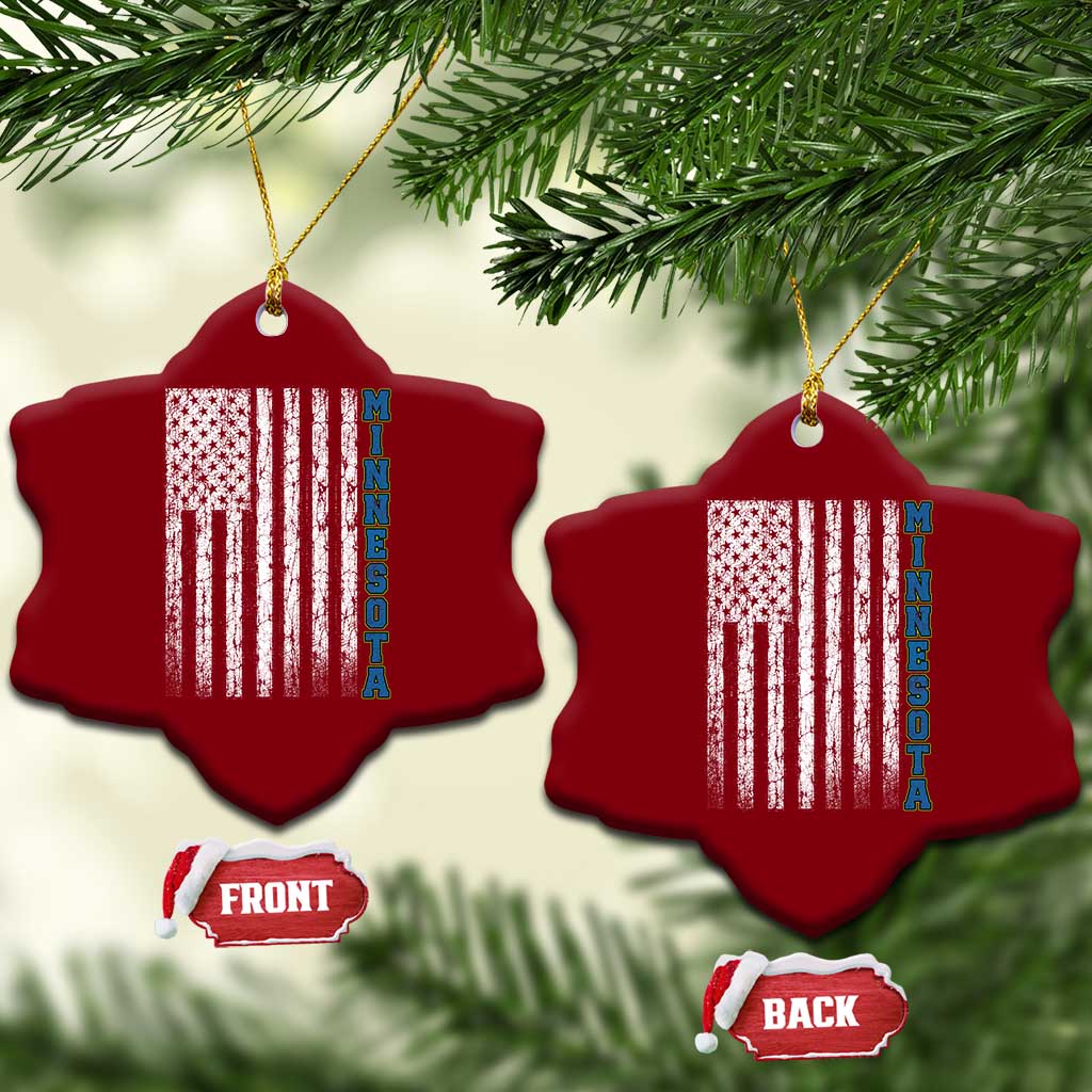 Minnesota MN State Pride Vintage American Flag Ceramic Ornament TS11 Print Your Wear