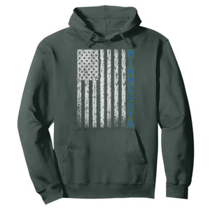 Minnesota MN State Pride Vintage American Flag Hoodie TS11 Dark Forest Green Print Your Wear