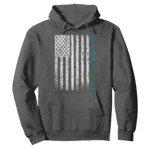 Minnesota MN State Pride Vintage American Flag Hoodie TS11 Dark Heather Print Your Wear