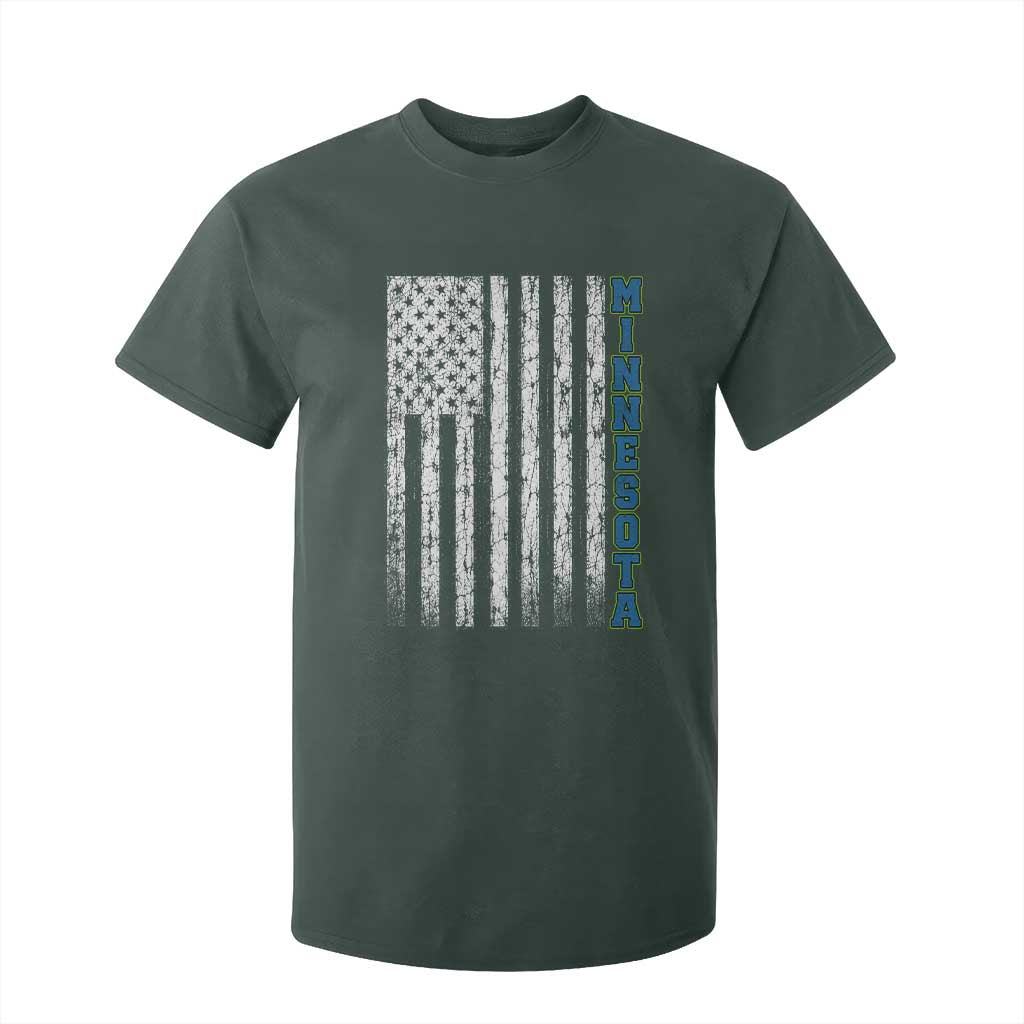 Minnesota MN State Pride Vintage American Flag T Shirt For Kid TS11 Dark Forest Green Print Your Wear