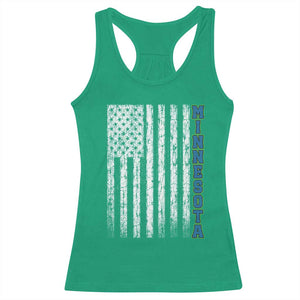 Minnesota MN State Pride Vintage American Flag Racerback Tank Top TS11 Irish Green Print Your Wear