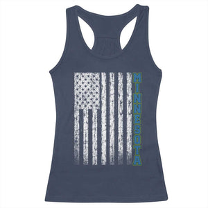 Minnesota MN State Pride Vintage American Flag Racerback Tank Top TS11 Navy Print Your Wear