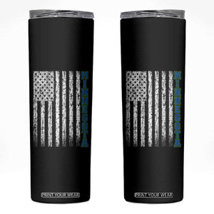 Minnesota MN State Pride Vintage American Flag Skinny Tumbler TS11 Black Print Your Wear