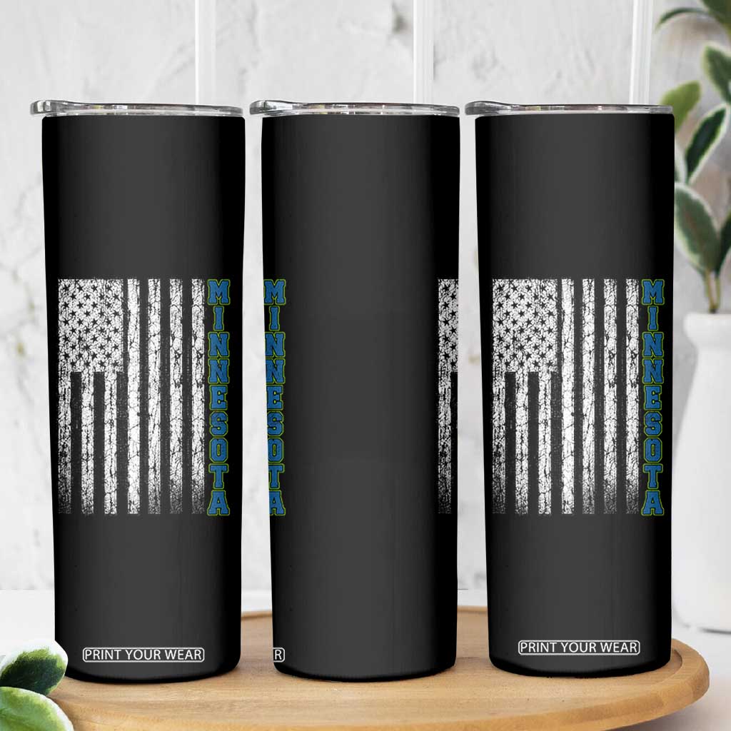 Minnesota MN State Pride Vintage American Flag Skinny Tumbler TS11 Print Your Wear