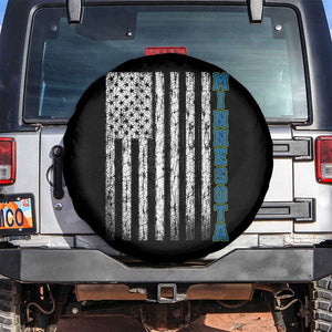 Minnesota MN State Pride Vintage American Flag Spare Tire Cover TS11 No hole Black Print Your Wear