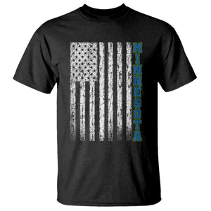 Minnesota MN State Pride Vintage American Flag T Shirt TS11 Black Print Your Wear